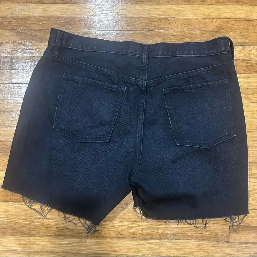 Old Navy High Waisted Slouchy Straight Cut-Off Black Denim Shorts - Picture 12 of 12